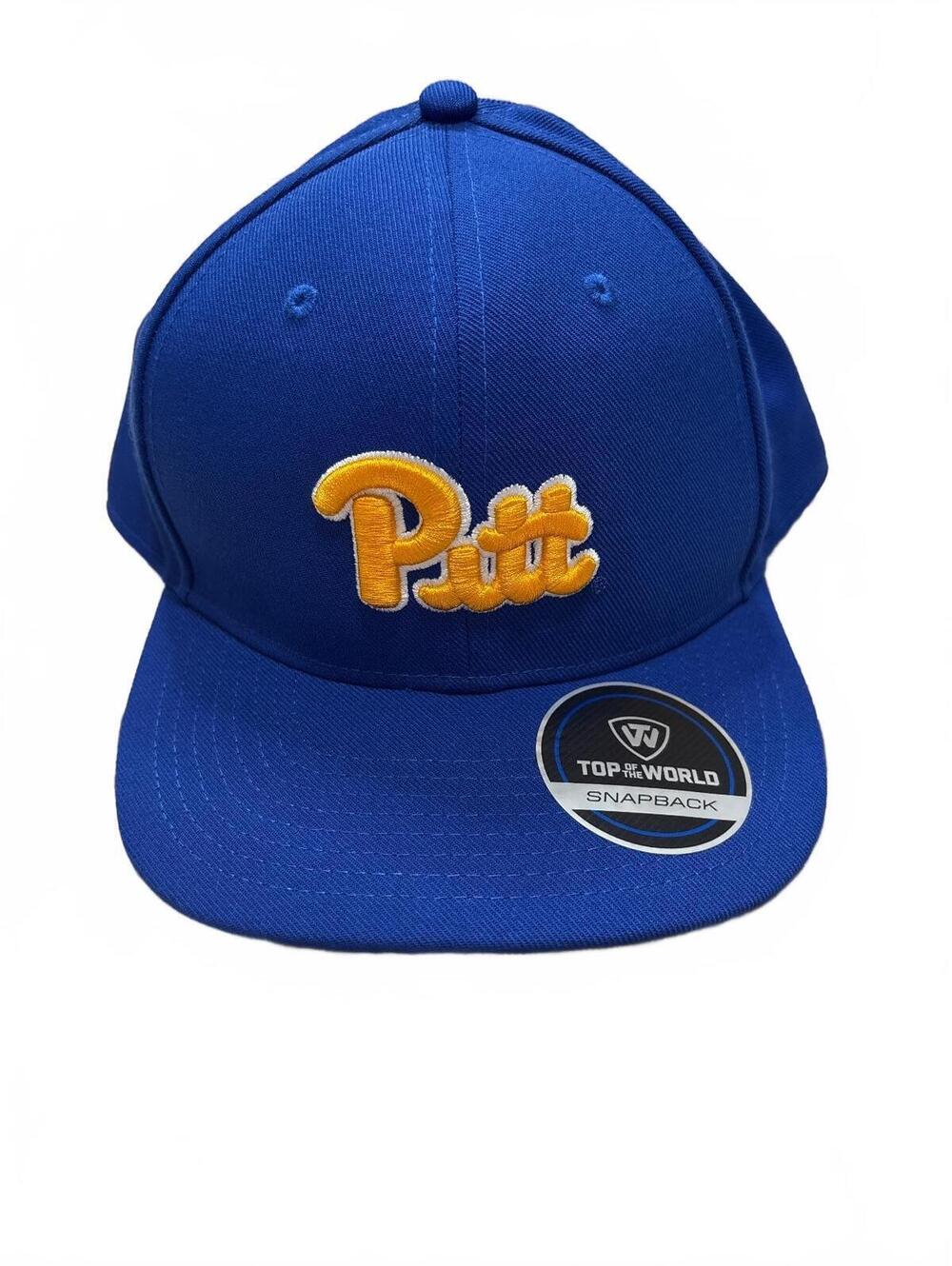 Top of the World Pitt Snapback Hat Blue Yellow Embroidered Logo
